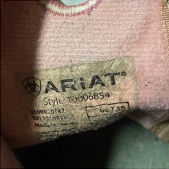 Ariat Fatbaby Cowboy Cowgirl Boots Calf Height Brown Pink Western Size 7.5 - Picture 4 of 12